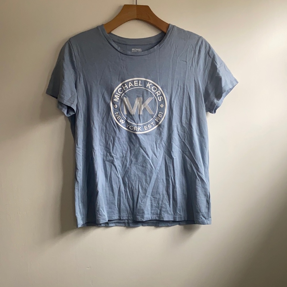 Michael Kors Logo Tee- Light Blue